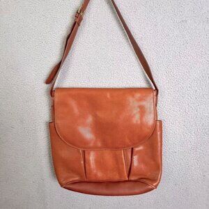 LEVENGER WOMENS LEATHER TOTE BAG BROWN